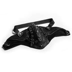 Black Gothic Industrial Faux Leather Mask – Spikes & Lacing