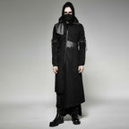 Black Gothic Industrial Faux Leather Mask – Spikes & Lacing