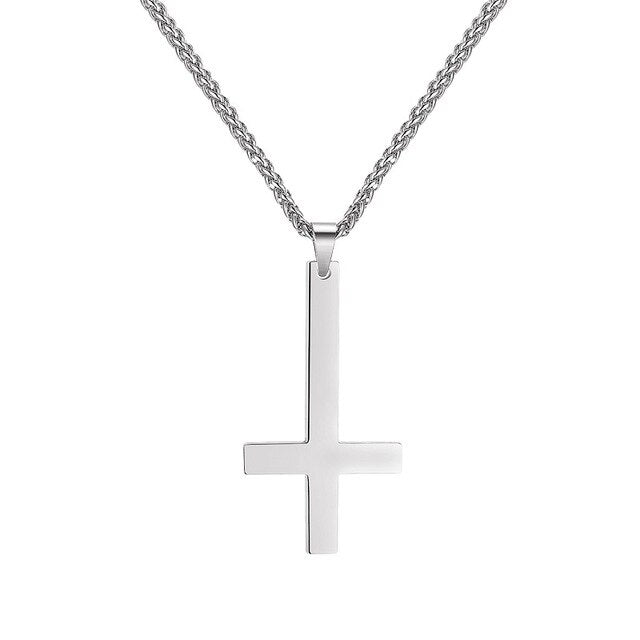 Men's Gothic Inverted Cross Necklace – 316L Stainless Steel