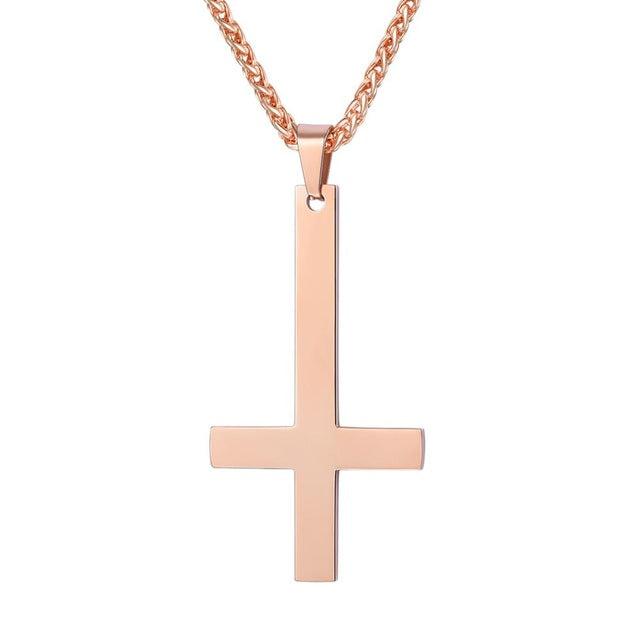 Men's Gothic Inverted Cross Necklace – 316L Stainless Steel
