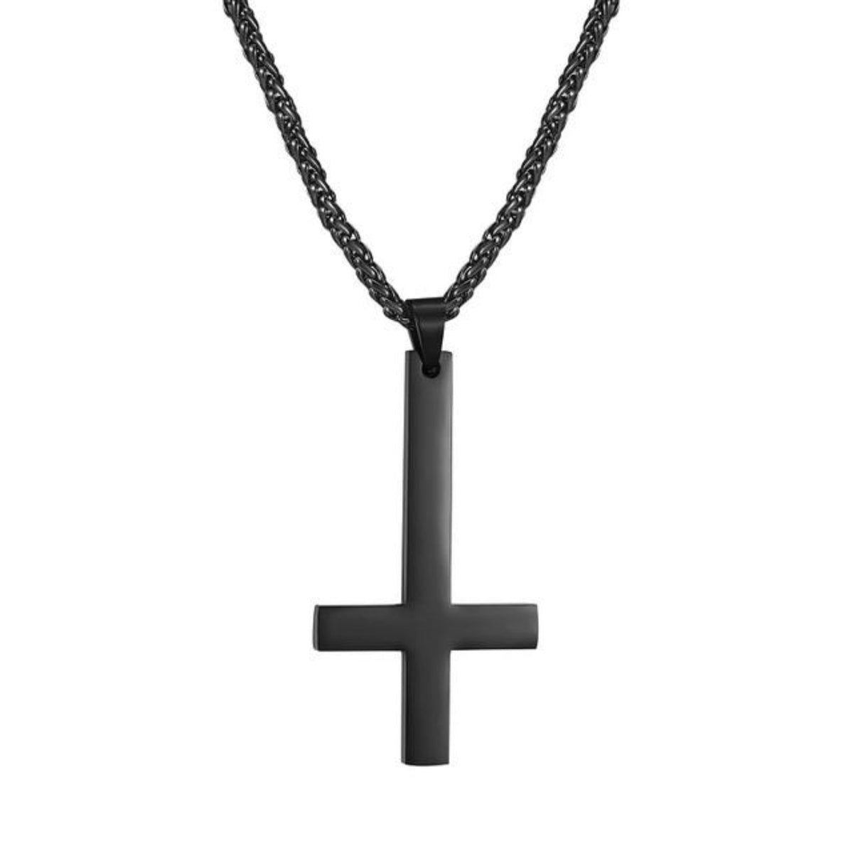 Men's Gothic Inverted Cross Necklace – 316L Stainless Steel