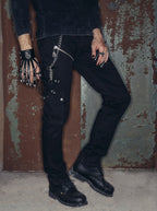 Men's Gothic Triple-Chain Trousers with Zippers