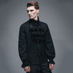 Men's Gothic Vampire Ruffle Shirt – High Neck – S–4XL