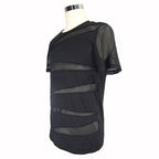 Men's Black Gothic Slashed Mesh T-Shirt