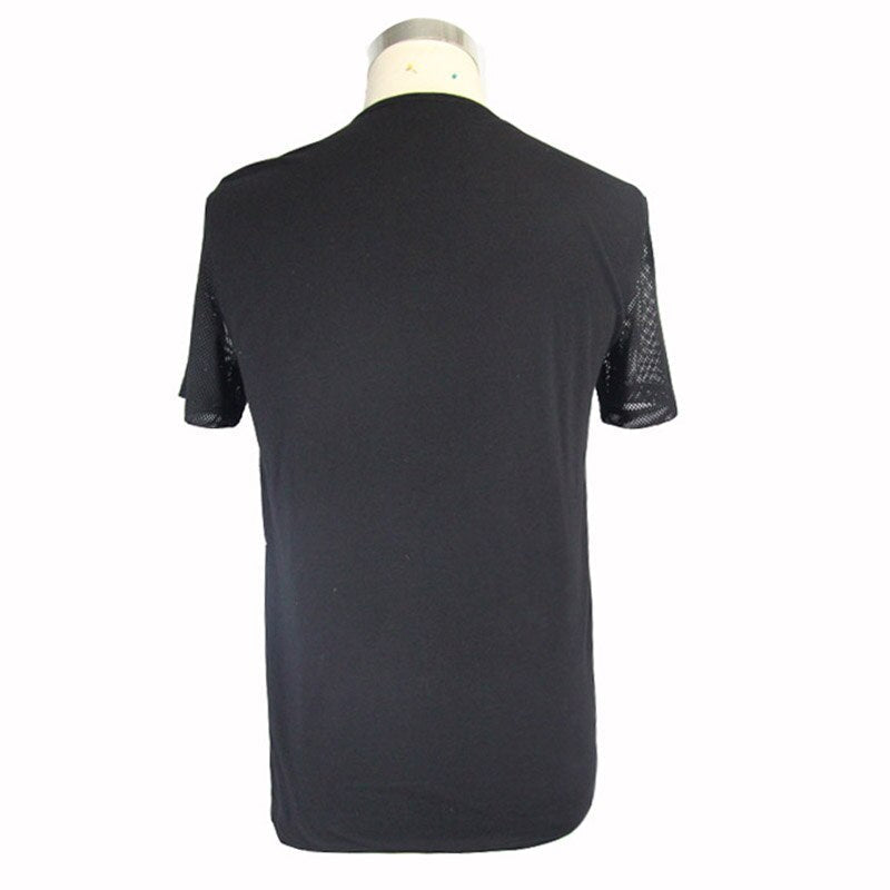 Men's Black Gothic Slashed Mesh T-Shirt