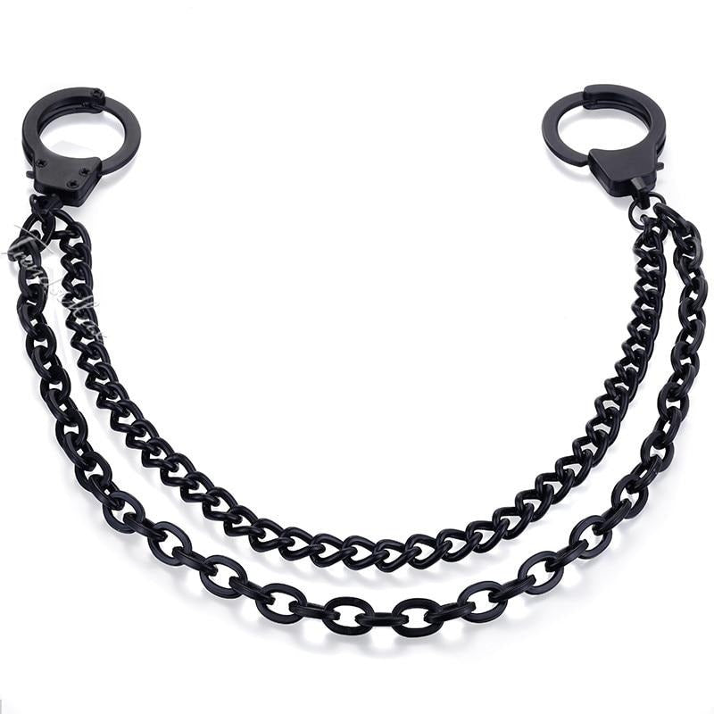 Black Handcuff-Style Belt Chain – 40–50cm