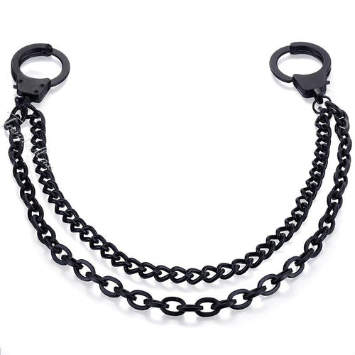 Black Handcuff-Style Belt Chain – 40–50cm