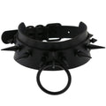 Black Matte Spiked O-Ring Choker – Adjustable