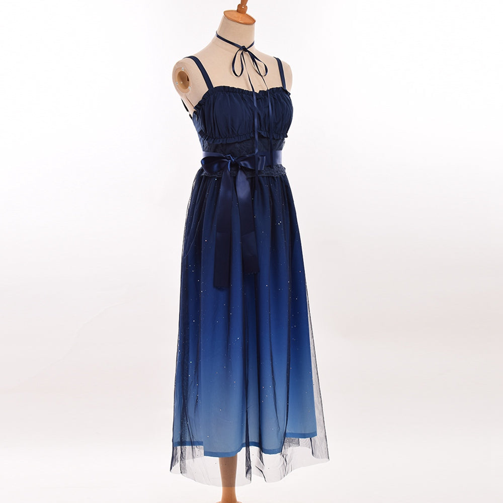 Women's Blue Starry Night Dress – Mini or Maxi, S–L