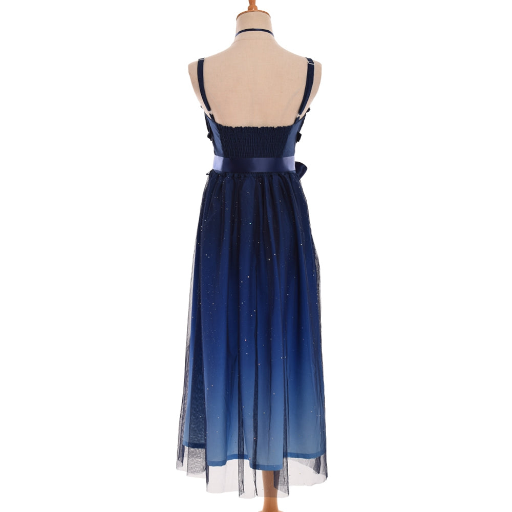 Women's Blue Starry Night Dress – Mini or Maxi, S–L