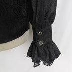 Men's Gothic Vampire Shirt with Ruffled Cuffs & Jabot – S–4XL