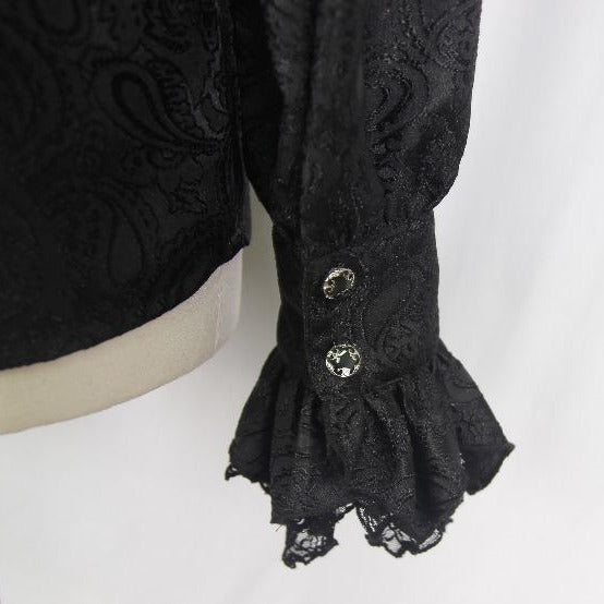 Men's Gothic Vampire Shirt with Ruffled Cuffs & Jabot – S–4XL