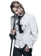 Men's Gothic Vampire Shirt with Ruffled Cuffs & Jabot – S–4XL