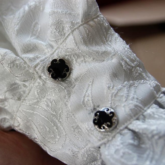 Men's Gothic Vampire Shirt with Ruffled Cuffs & Jabot – S–4XL