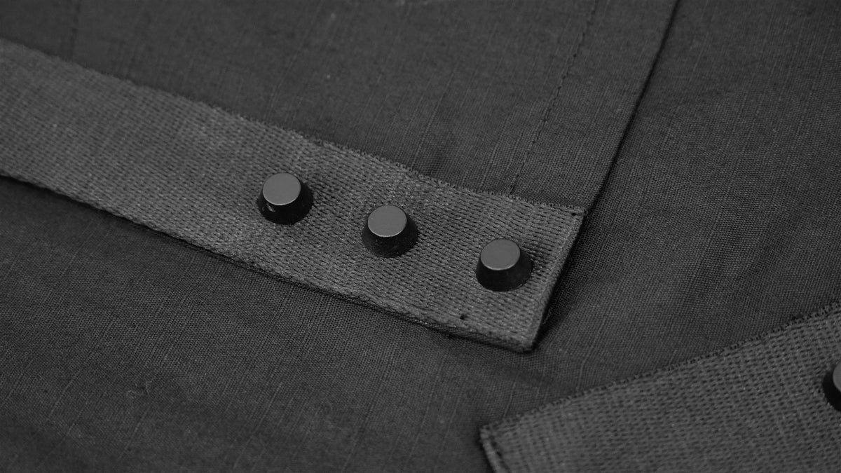 Men's Black Gothic Industrial Shirt with Straps & Buckles – S–4XL