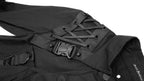 Men's Black Gothic Industrial Shirt with Straps & Buckles – S–4XL