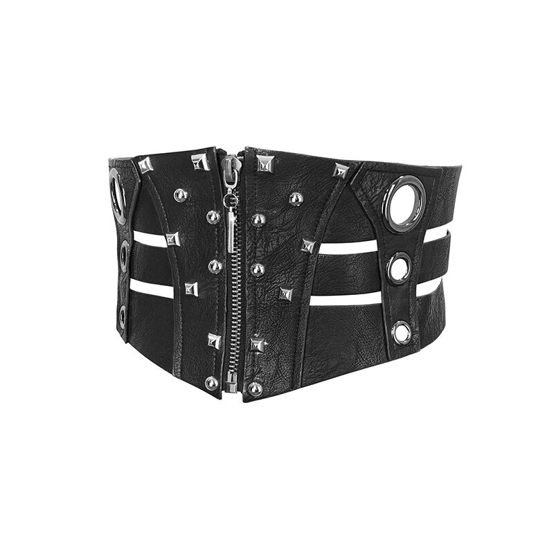 Black Gothic Industrial Waist Cincher
