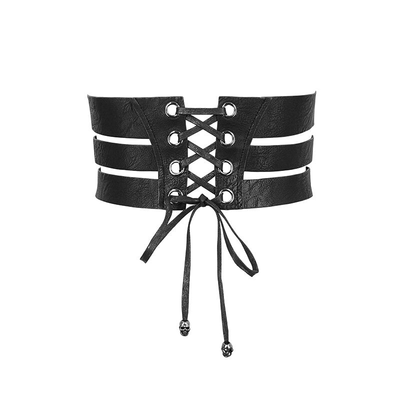 Black Gothic Industrial Waist Cincher