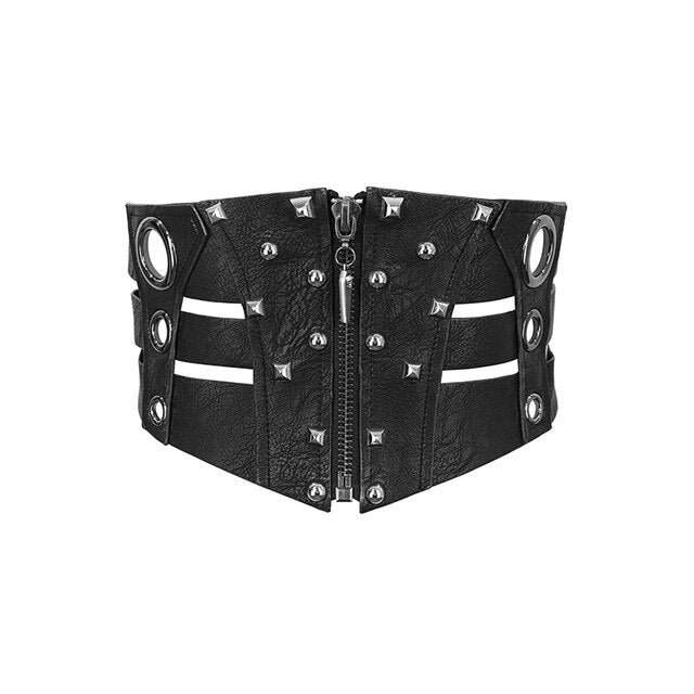 Black Gothic Industrial Waist Cincher