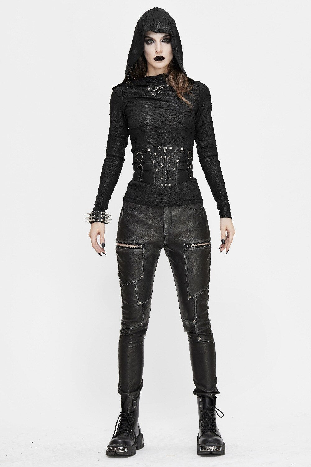 Black Gothic Industrial Waist Cincher