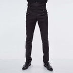 Men's Gothic Vampire Slim-Fit Trousers – Ornate Buttons