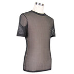 Men's Black Gothic Sheer Mesh Shirt – Short Sleeve – S–3XL