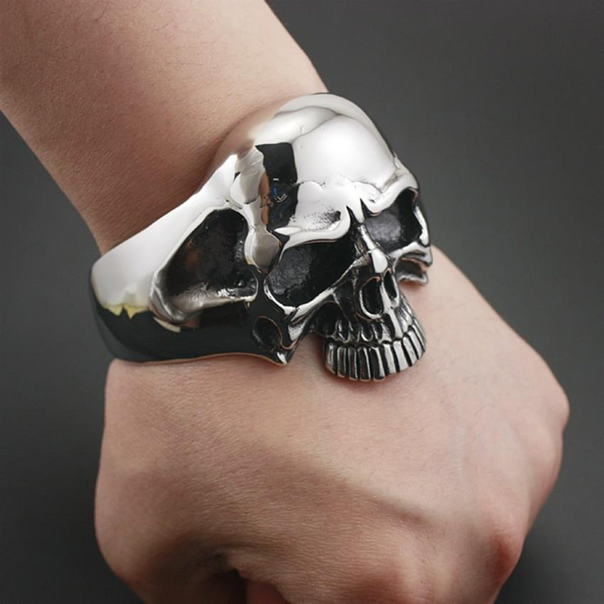 Men's Gothic Heavy Skull Cuff – 316L Stainless Steel