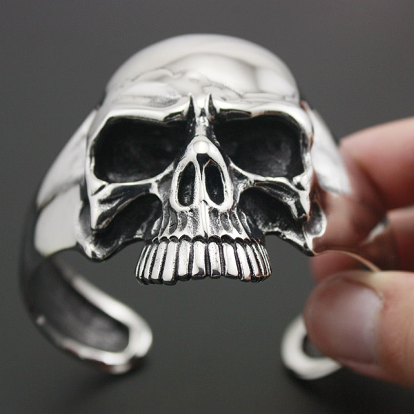 Men's Gothic Heavy Skull Cuff – 316L Stainless Steel