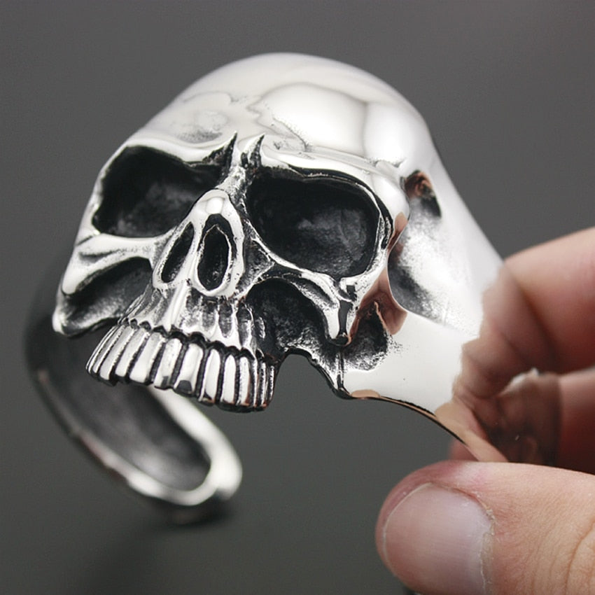Men's Gothic Heavy Skull Cuff – 316L Stainless Steel
