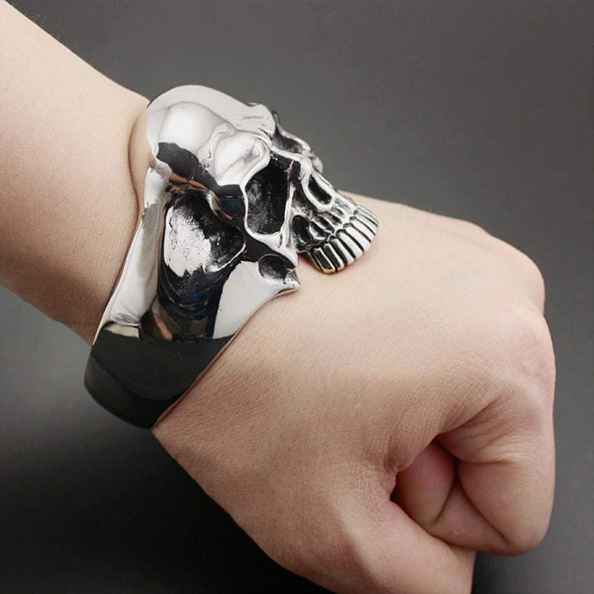 Men's Gothic Heavy Skull Cuff – 316L Stainless Steel