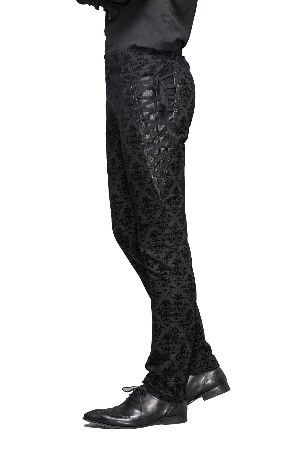 Men's Gothic Vampire Lace-Up Trousers – Crest Pattern