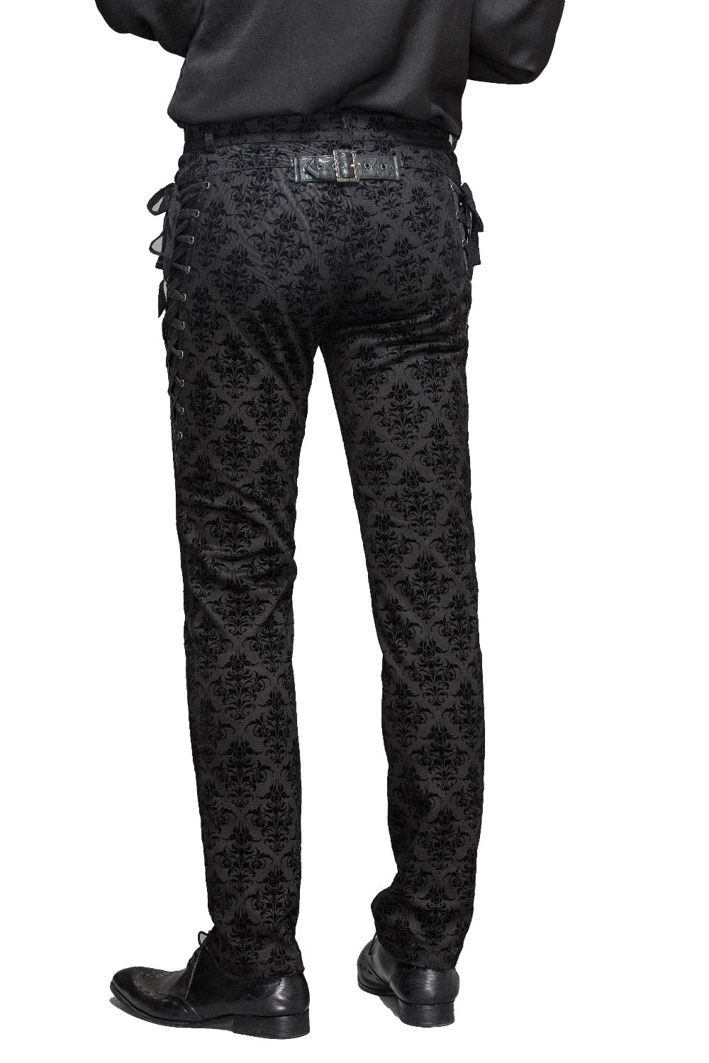 Men's Gothic Vampire Lace-Up Trousers – Crest Pattern