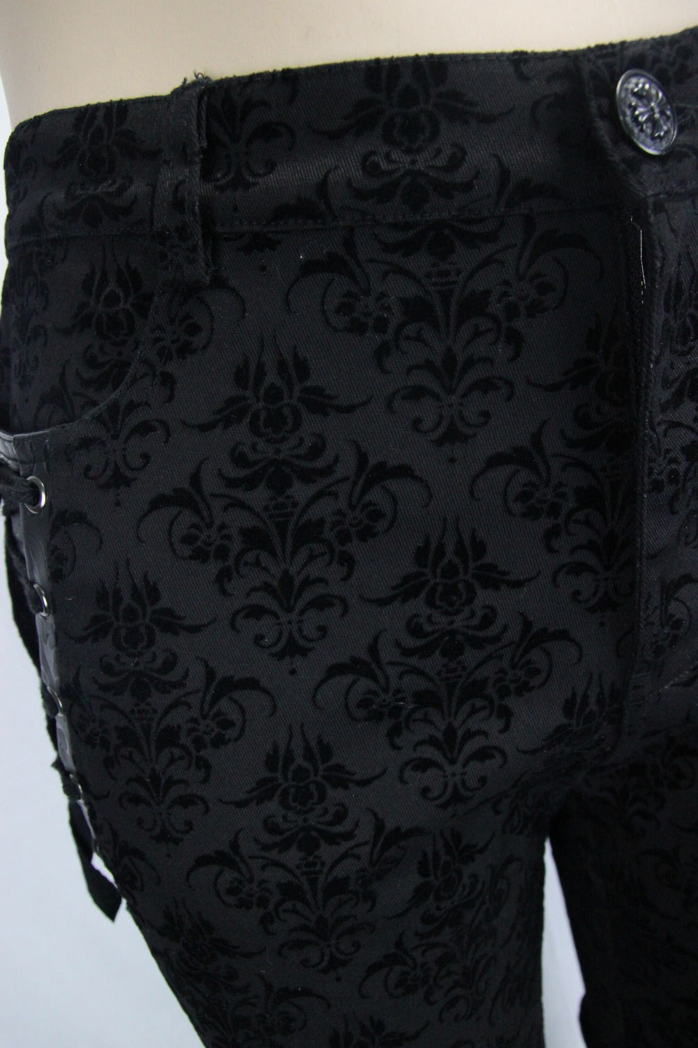 Men's Gothic Vampire Lace-Up Trousers – Crest Pattern