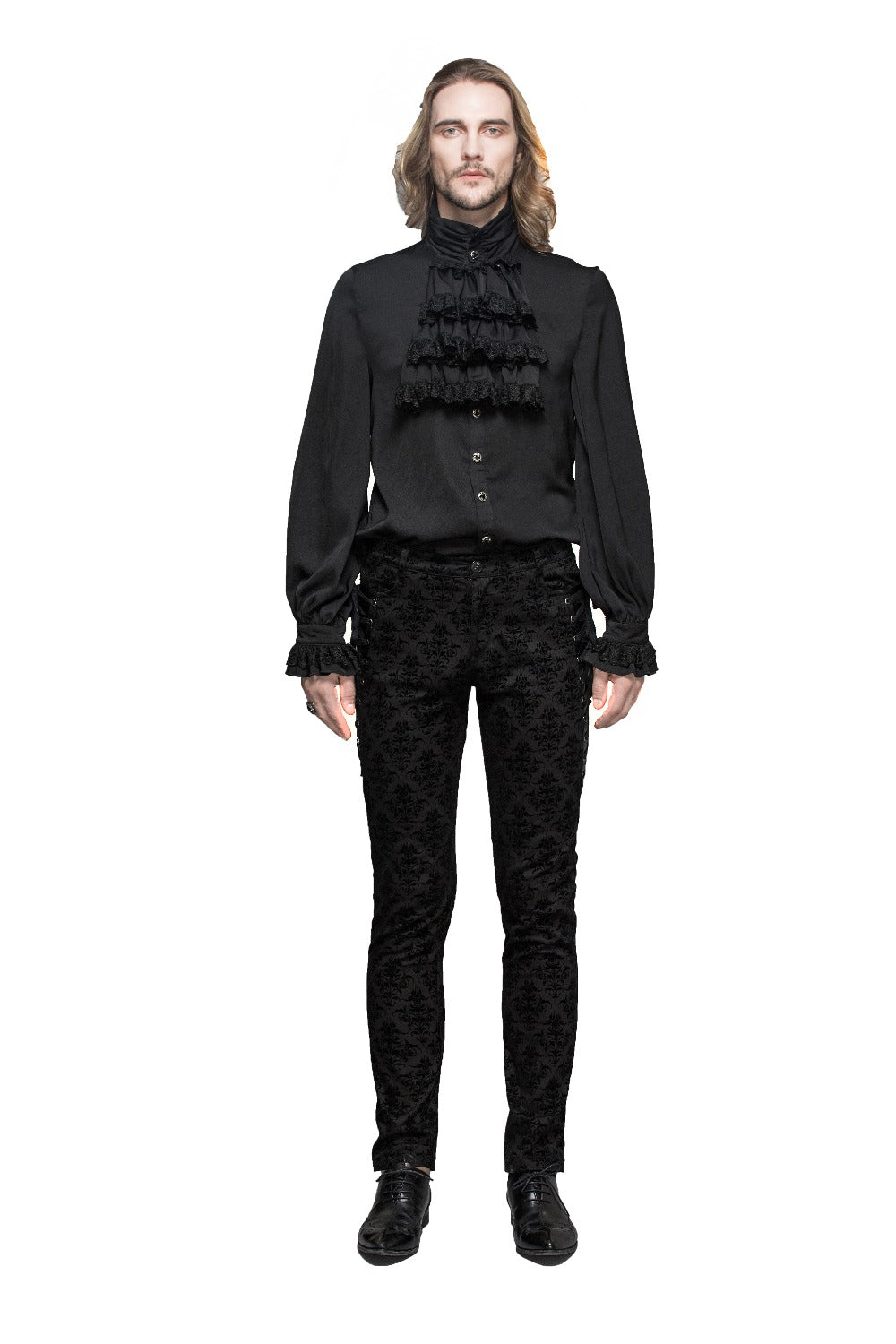 Men's Gothic Vampire Lace-Up Trousers – Crest Pattern
