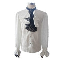 Men's Gothic Vampire Shirt with Ruffled Cuffs & Jabot – S–4XL