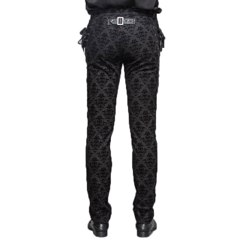 Men's Gothic Vampire Lace-Up Trousers – Crest Pattern