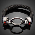Men's Gothic Rhinestone Skull Bracelet