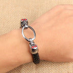 Men's Gothic Rhinestone Skull Bracelet