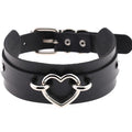 Black Heart Pendant Faux Leather Choker – 41cm