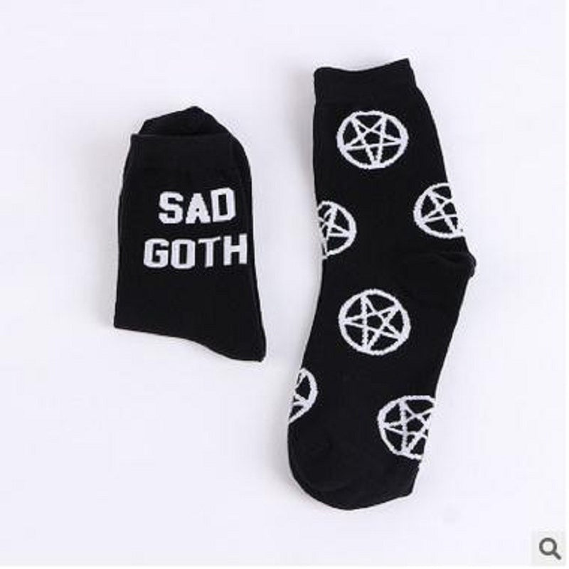 Gothic Cotton Socks – Sad Goth & Pentagram