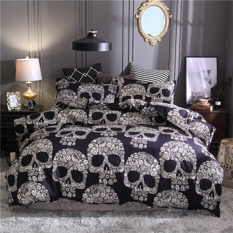 Black Sugar Skull Duvet Cover Set