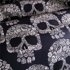 Black Sugar Skull Duvet Cover Set