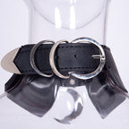 Black Gothic Crescent Moon Faux Leather Choker