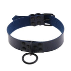 O-Ring Faux Leather Choker with Detachable Chain – 15 Colours