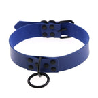 O-Ring Faux Leather Choker with Detachable Chain – 15 Colours