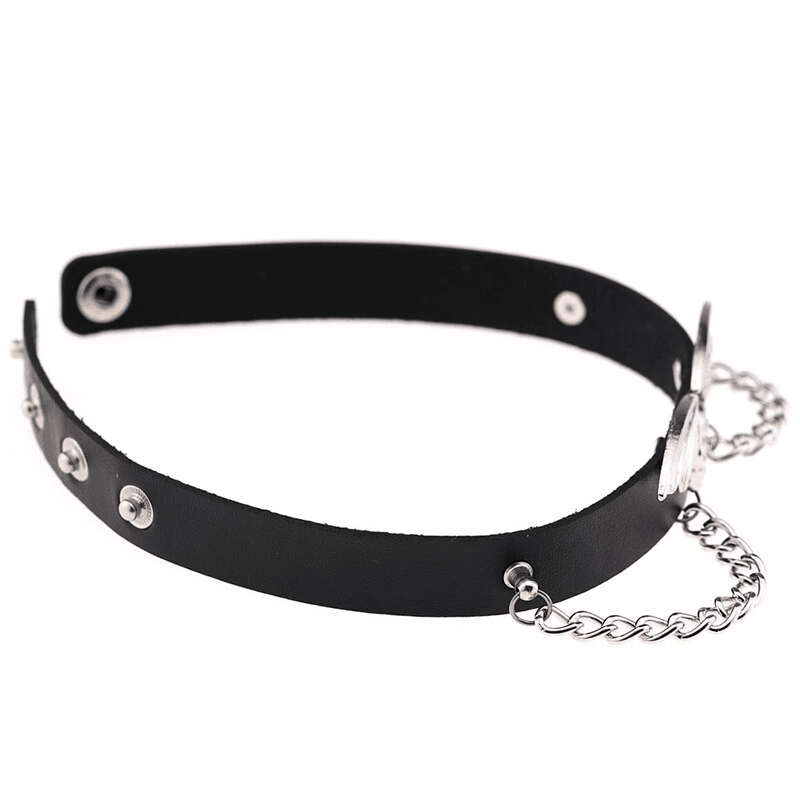Punk Faux Leather Choker – 40cm