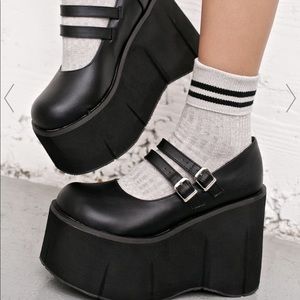 Women's Double Strap Platform Shoes – Vegan Faux Leather