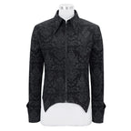 Men's Black Gothic Vampire Shirt with Cut-Out Detail – S–4XL