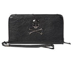 Black Skull & Crossbones Faux Leather Wallet