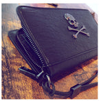 Black Skull & Crossbones Faux Leather Wallet